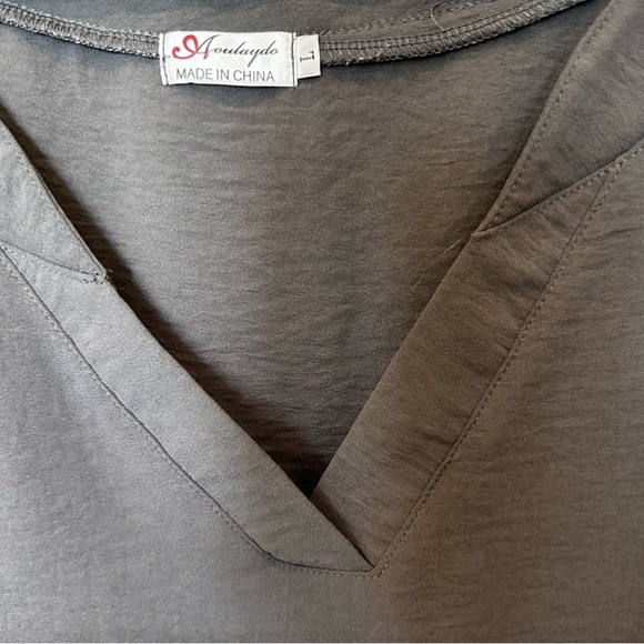 Aoulaydo Summer dress, swimsuit beach coverup, Tunic size L gray loose flowing - Picture 4 of 4